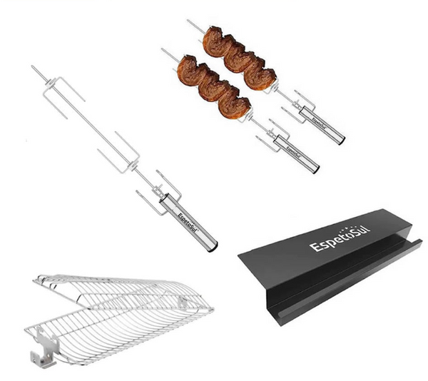 2 x Premium Rotisseries + 1 x 57cm Rack + 1 x Rotisserie Basket + 2 Short Claws - SOLD OUT